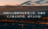 刚刚Pixvi镜像网站重磅上线,劲爆网红内幕全网炸裂,细节太炸裂!