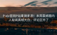 Pixiv官网P站重磅来袭！本周震撼圈内人秘闻真相大白，评论区炸了