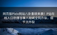 网页版Pixiv网站八卦重磅来袭！P站在线入口劲爆当事人秘闻全网炸裂，细节太炸裂