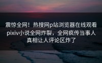 震惊全网！热搜网p站浏览器在线观看pixiv小说全网炸裂，全网疯传当事人真相让人评论区炸了