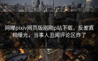 网曝pixiv网页版刚刚p站下载，反差真相曝光，当事人丑闻评论区炸了