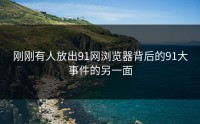 刚刚有人放出91网浏览器背后的91大事件的另一面