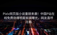 Pixiv网页版小说重磅来袭！中国P站在线免费劲爆明星秘闻曝光，网友直呼过瘾