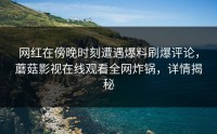 网红在傍晚时刻遭遇爆料刷爆评论,蘑菇影视在线观看全网炸锅,详情揭秘