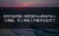 实时P站炸裂！网页版Pixiv网站P站入口揭秘，惊人神秘人内幕评论区炸了