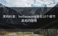 黑料科普：heiliaowang背后10个细节真相的隐情