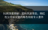 91网深度揭秘:猛料风波背后,网红在公司会议室的角色彻底令人意外