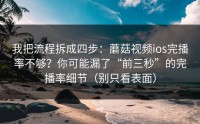 我把流程拆成四步：蘑菇视频ios完播率不够？你可能漏了“前三秒”的完播率细节（别只看表面）