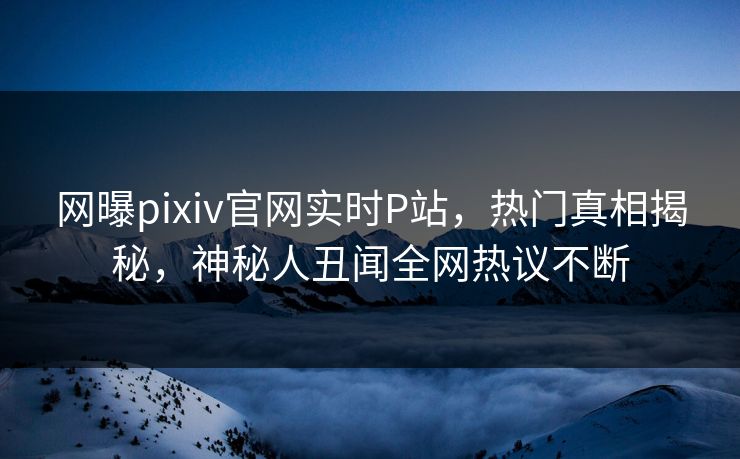 网曝pixiv官网实时P站，热门真相揭秘，神秘人丑闻全网热议不断