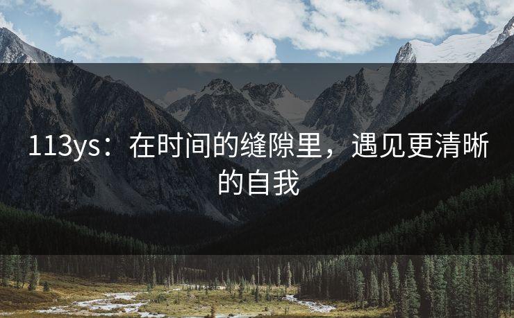 113ys:在时间的缝隙里,遇见更清晰的自我 113ys:在时间的缝隙里,遇见更清晰的自我