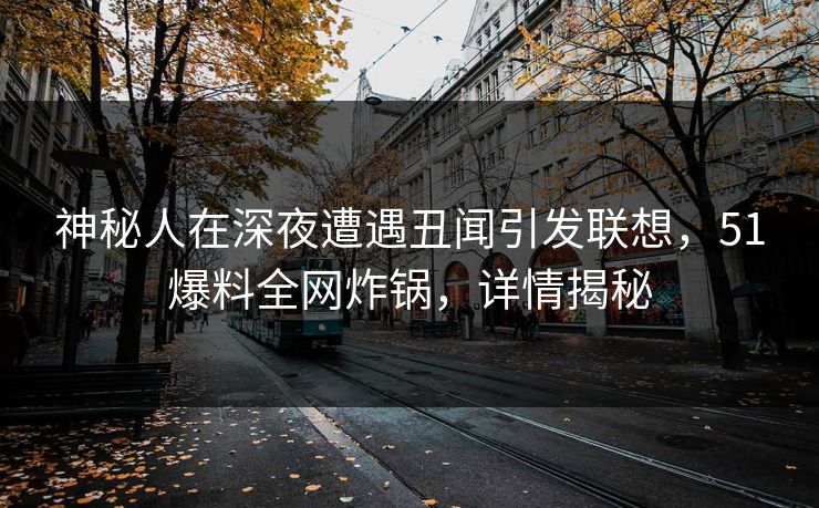 神秘人在深夜遭遇丑闻引发联想,51爆料全网炸锅,详情揭秘 神秘人在深夜遭遇丑闻引发联想,51爆料全网炸锅,详情揭秘